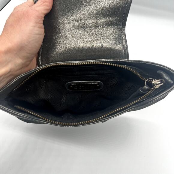 Botkier Gunmetal/Pewter Metallic Leather Purse Clutch - Picture 3 of 3